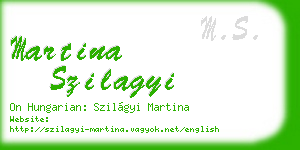 martina szilagyi business card